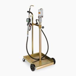 Chariot à huile pour fûts 30/50 kg. Equipé d’une pompe à huile pneumatique