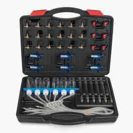 QUNNIE Testeur Rail Common Diesel 6 Cylindres – Kit Complet 24 Adaptateurs + Tubes + Bouteilles